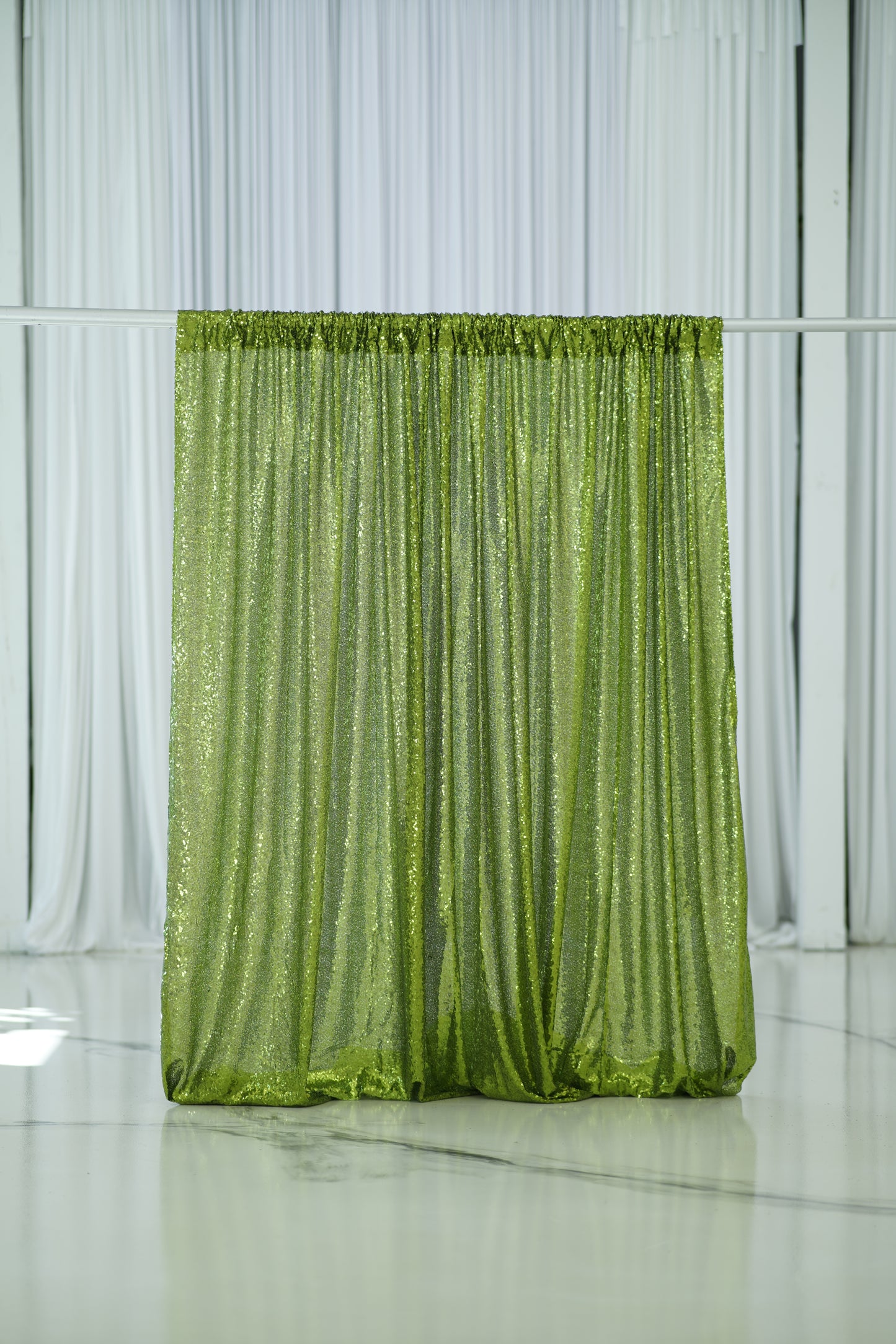 Chartreuse Green Sequin Curtain