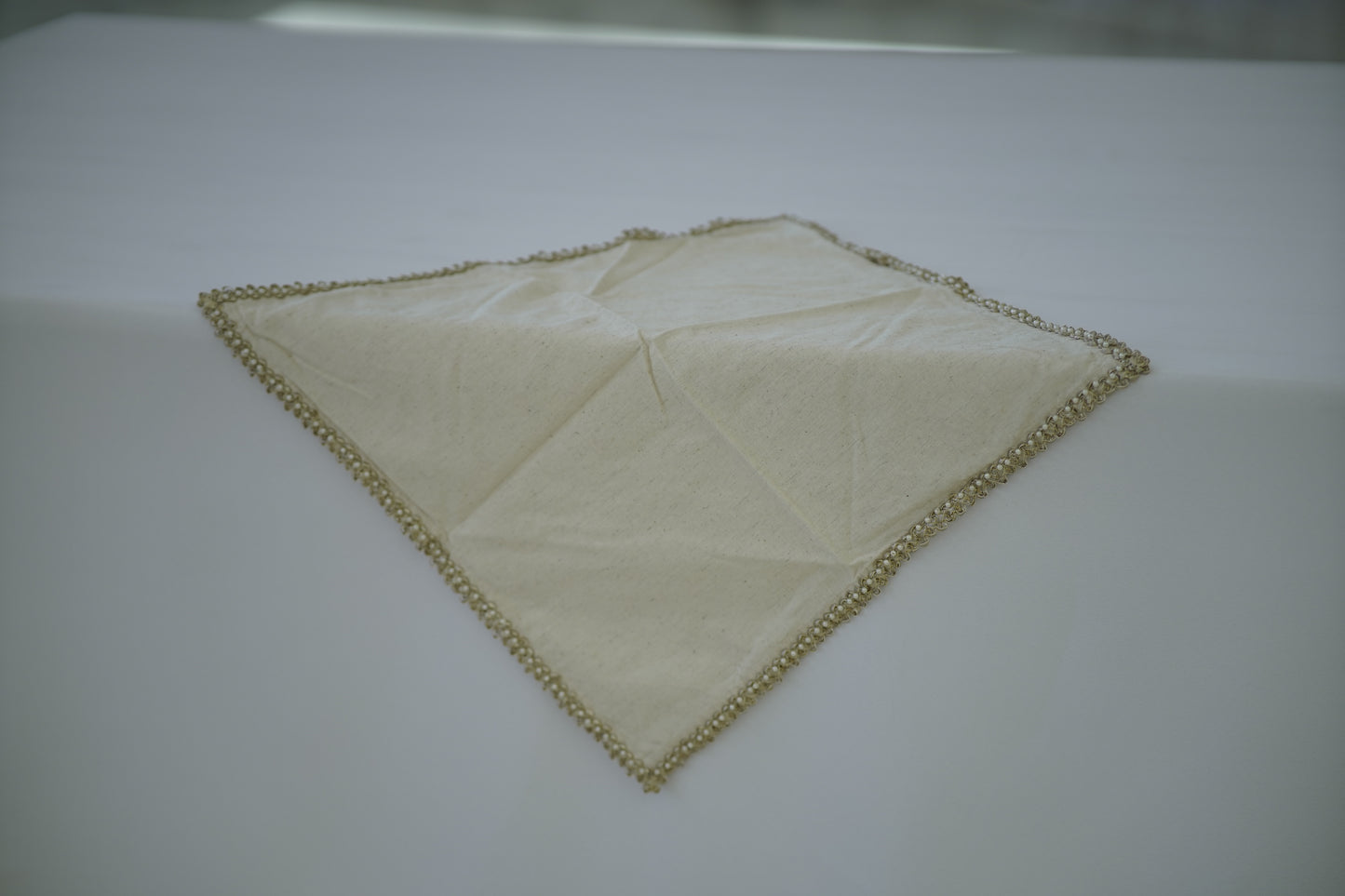 Natural Cloth Napkin with Decorative Trim