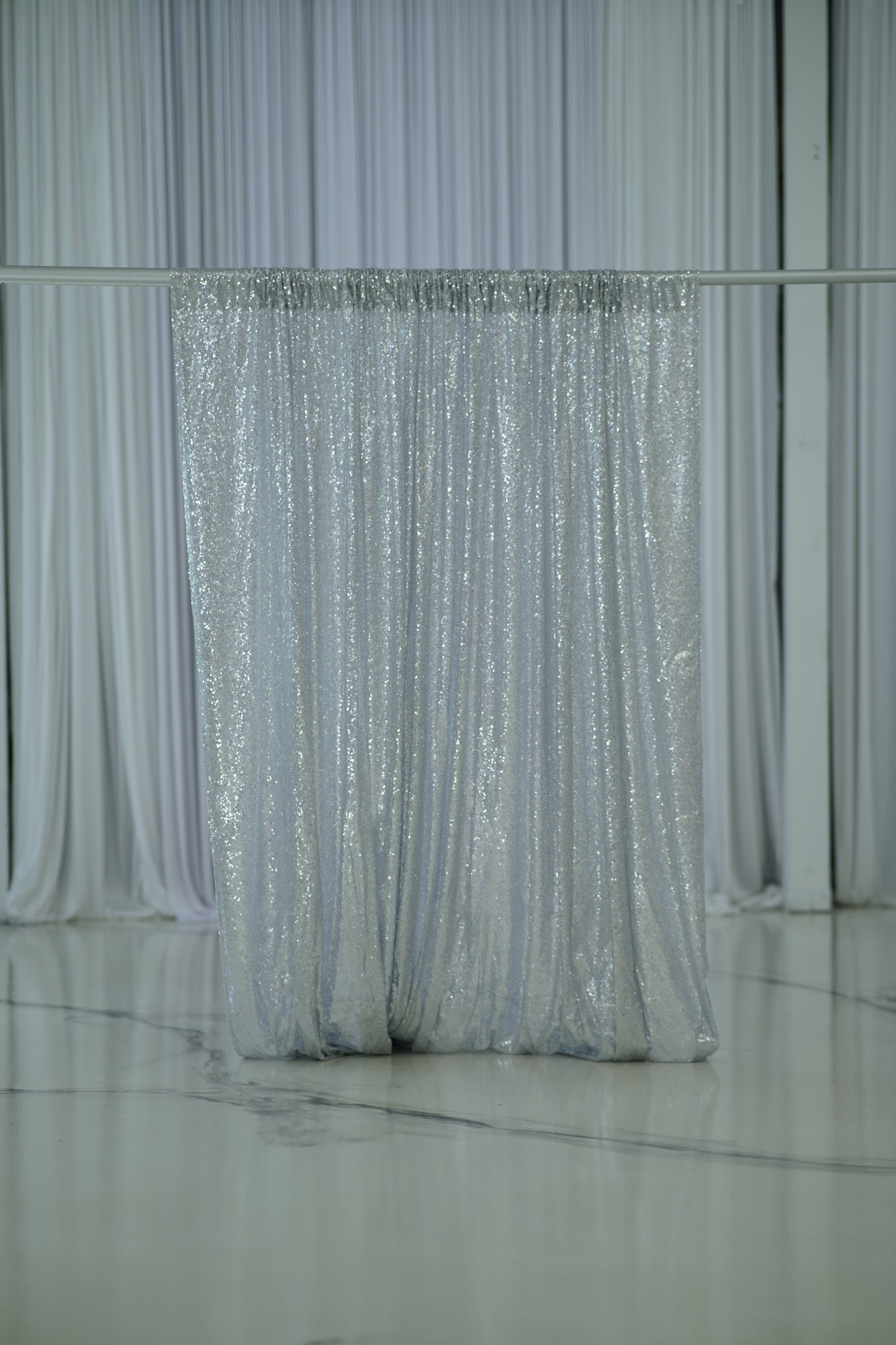 Silver Sequin Curtain