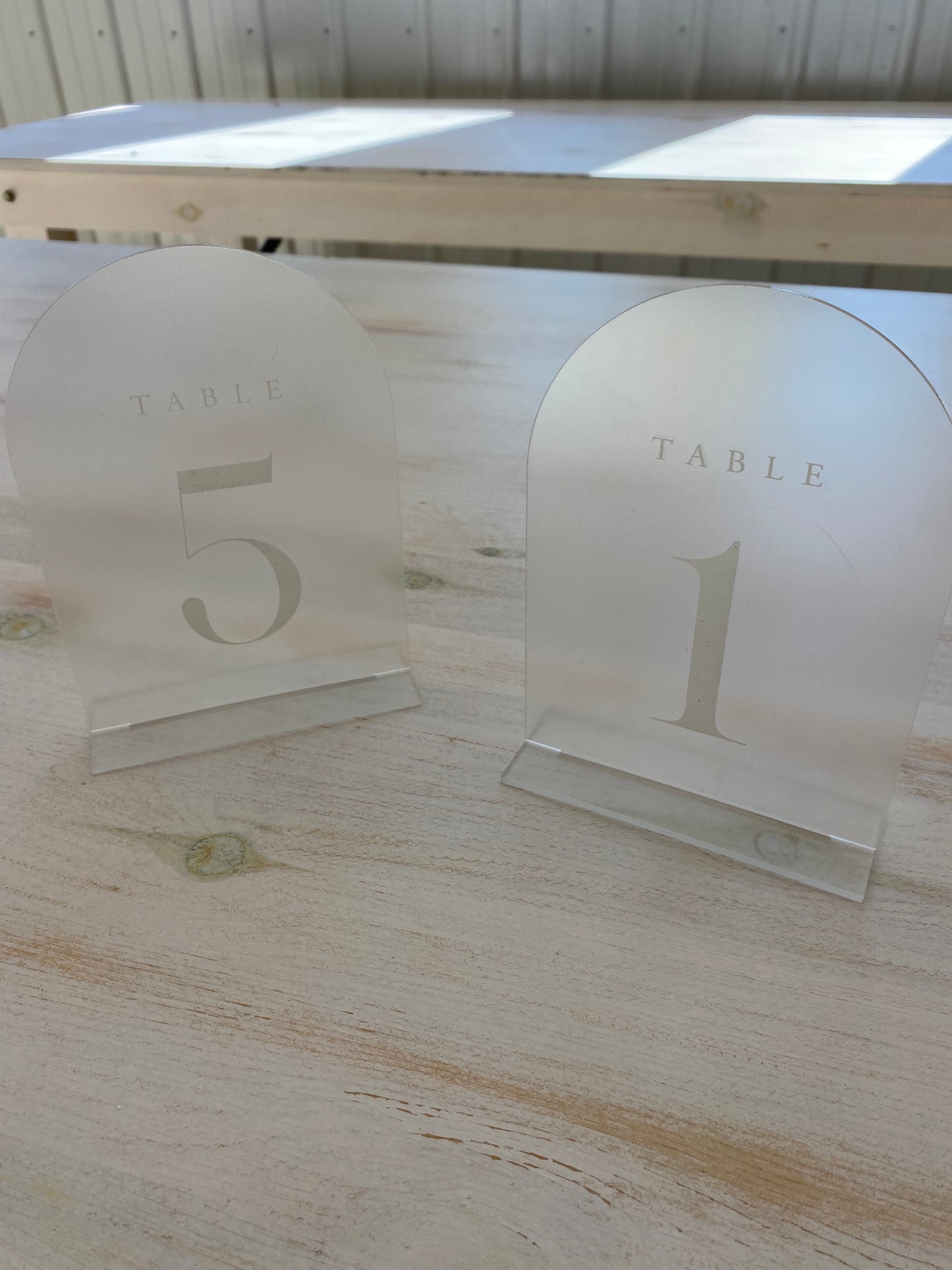 Clear Acrylic Table Numbers