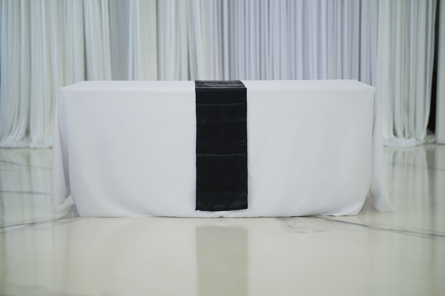Black Satin Table Runner