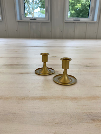 Brushed Gold Taper Candle Holders