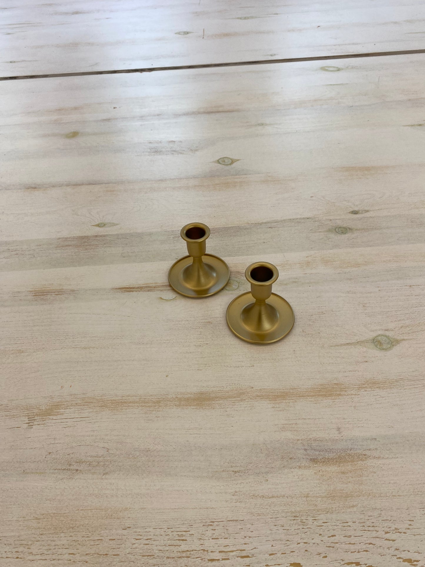 Brushed Gold Taper Candle Holders