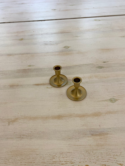 Brushed Gold Taper Candle Holders