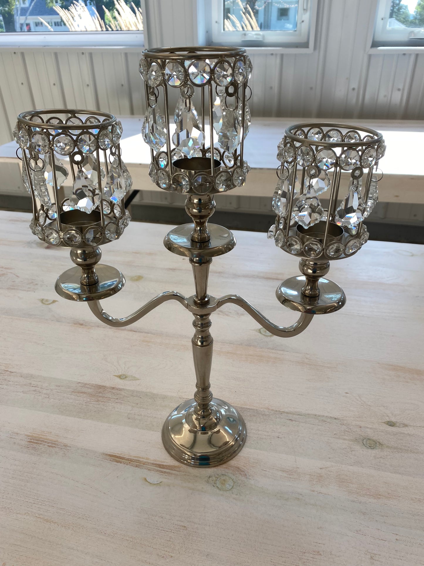 Crystal and Silver Candle set