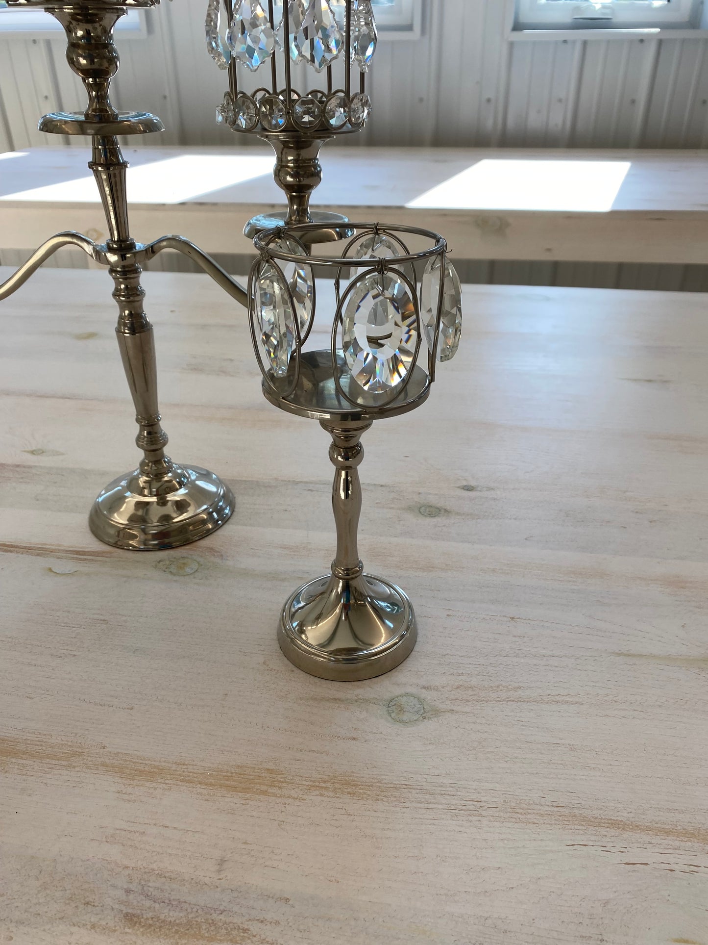 Crystal and Silver Candle set