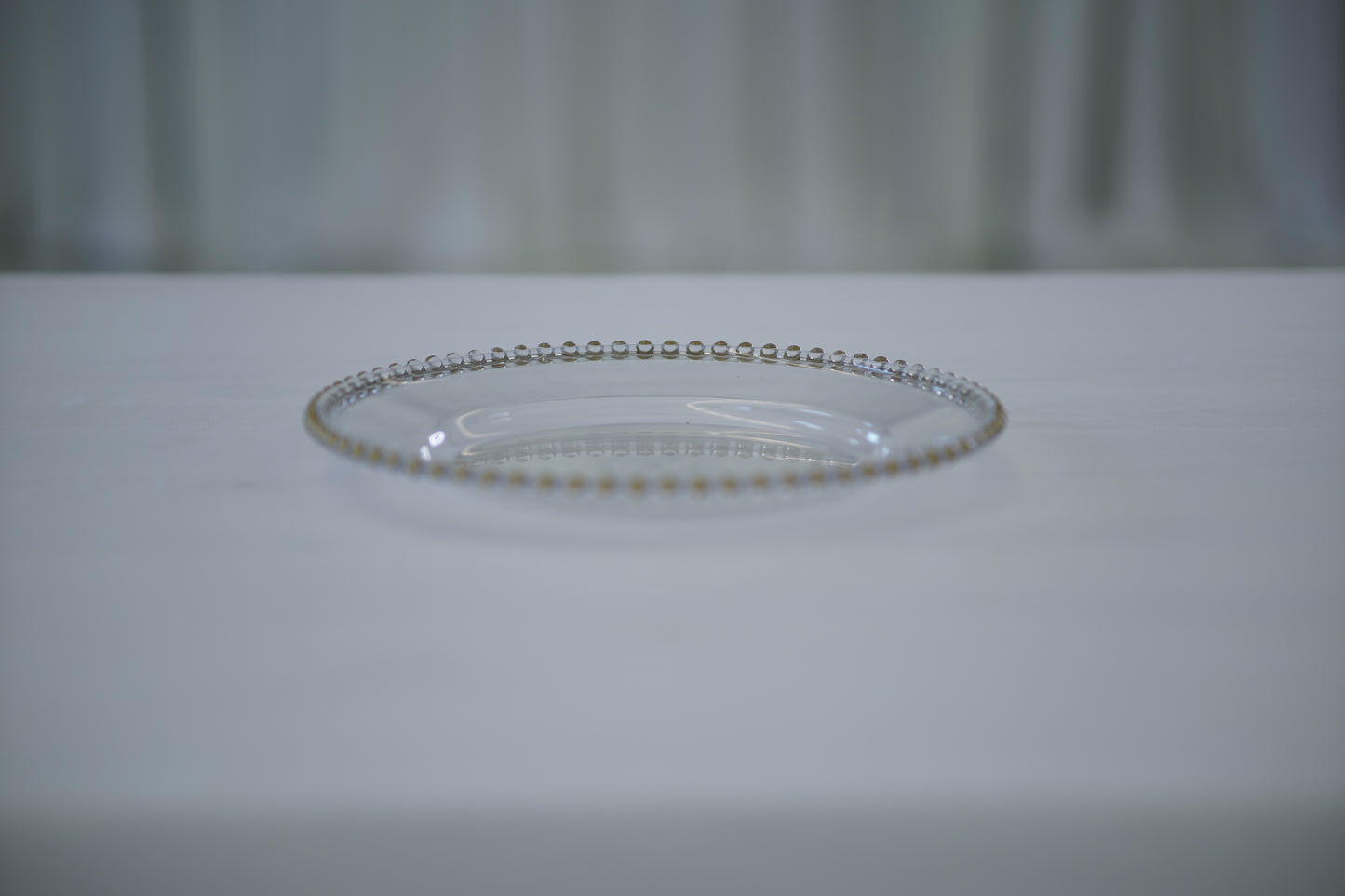 Clear Charger with Gold Dot Trim