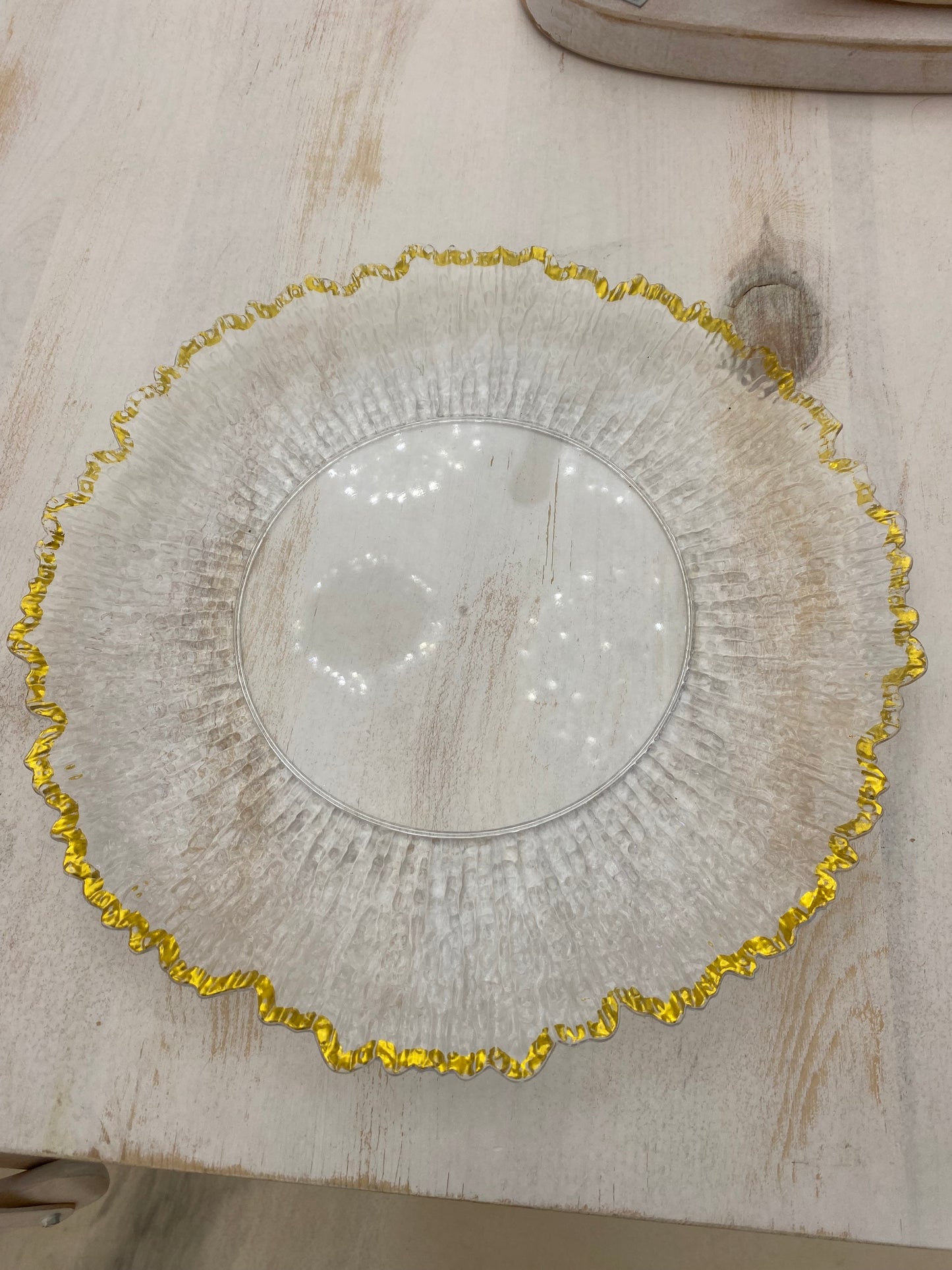 Clear Charger with Gold Trim