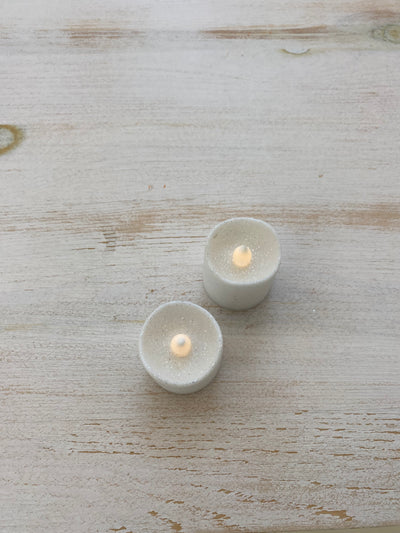 LED White Glitter Votive Candles