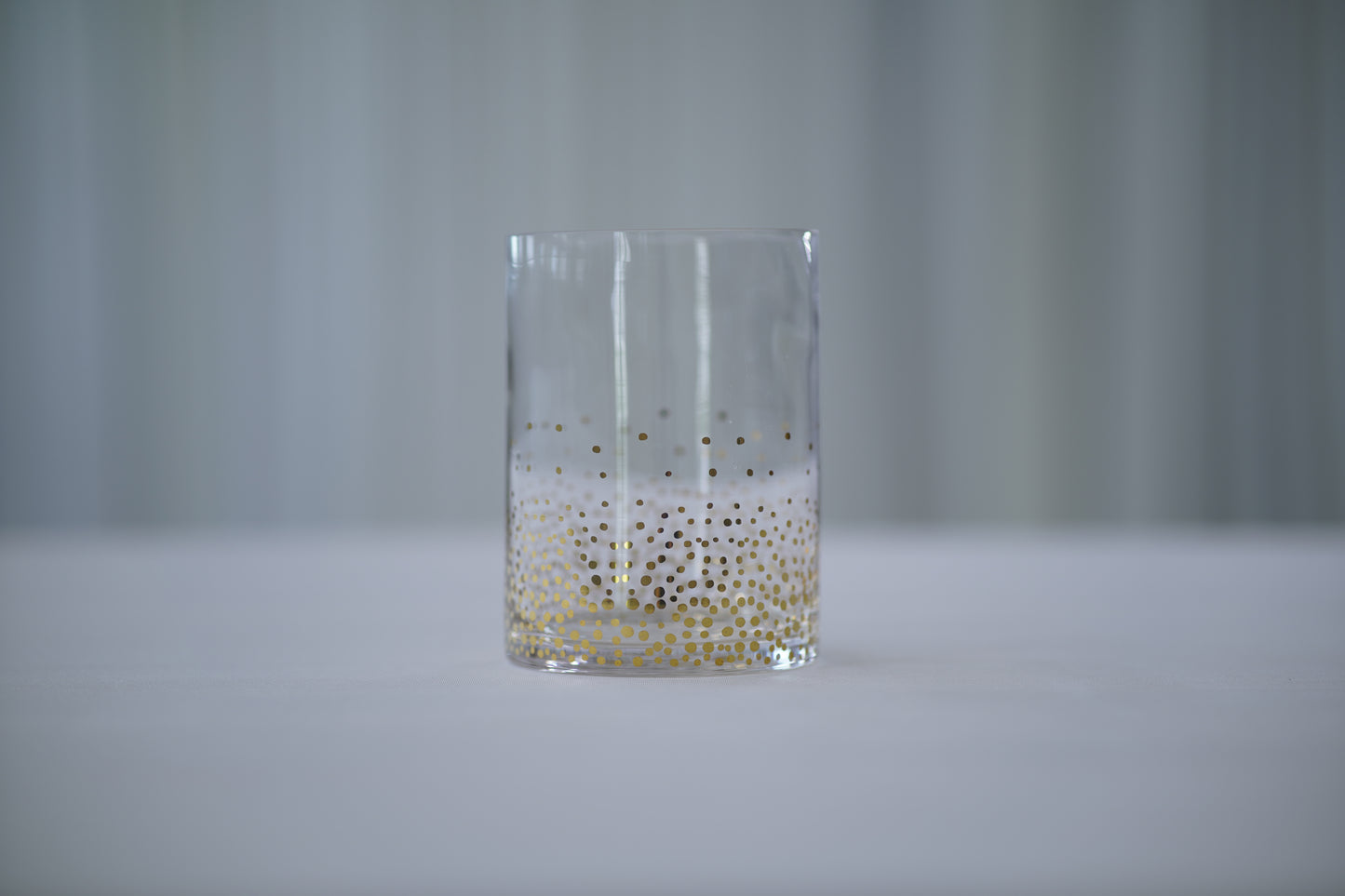 Clear Vase with Gold Dots
