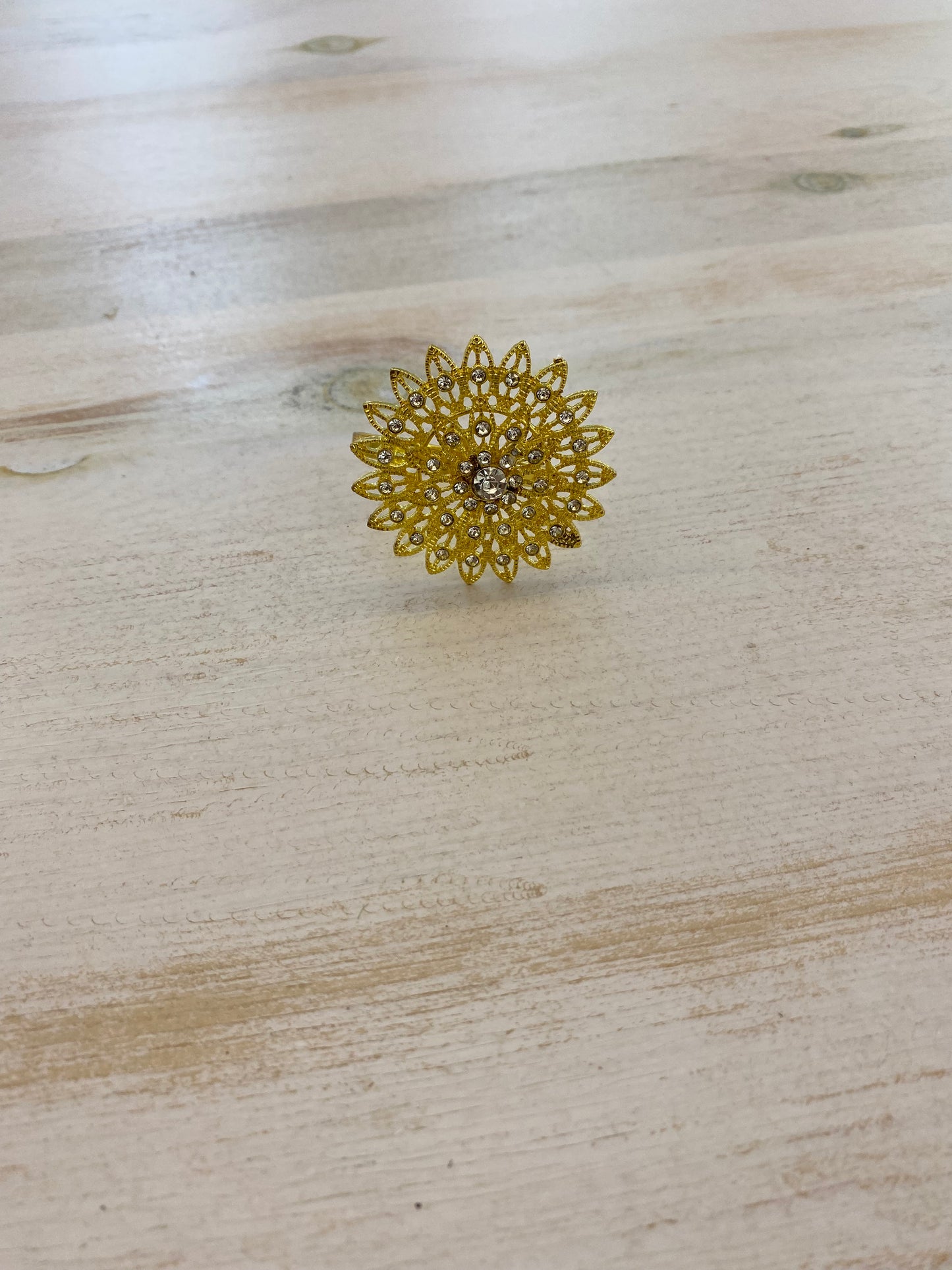 Gold & Rhinestone Napkin Rings
