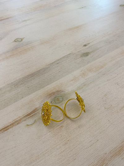 Gold & Rhinestone Napkin Rings