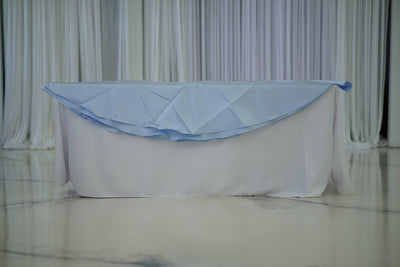 Light Blue Satin Round Tablecover