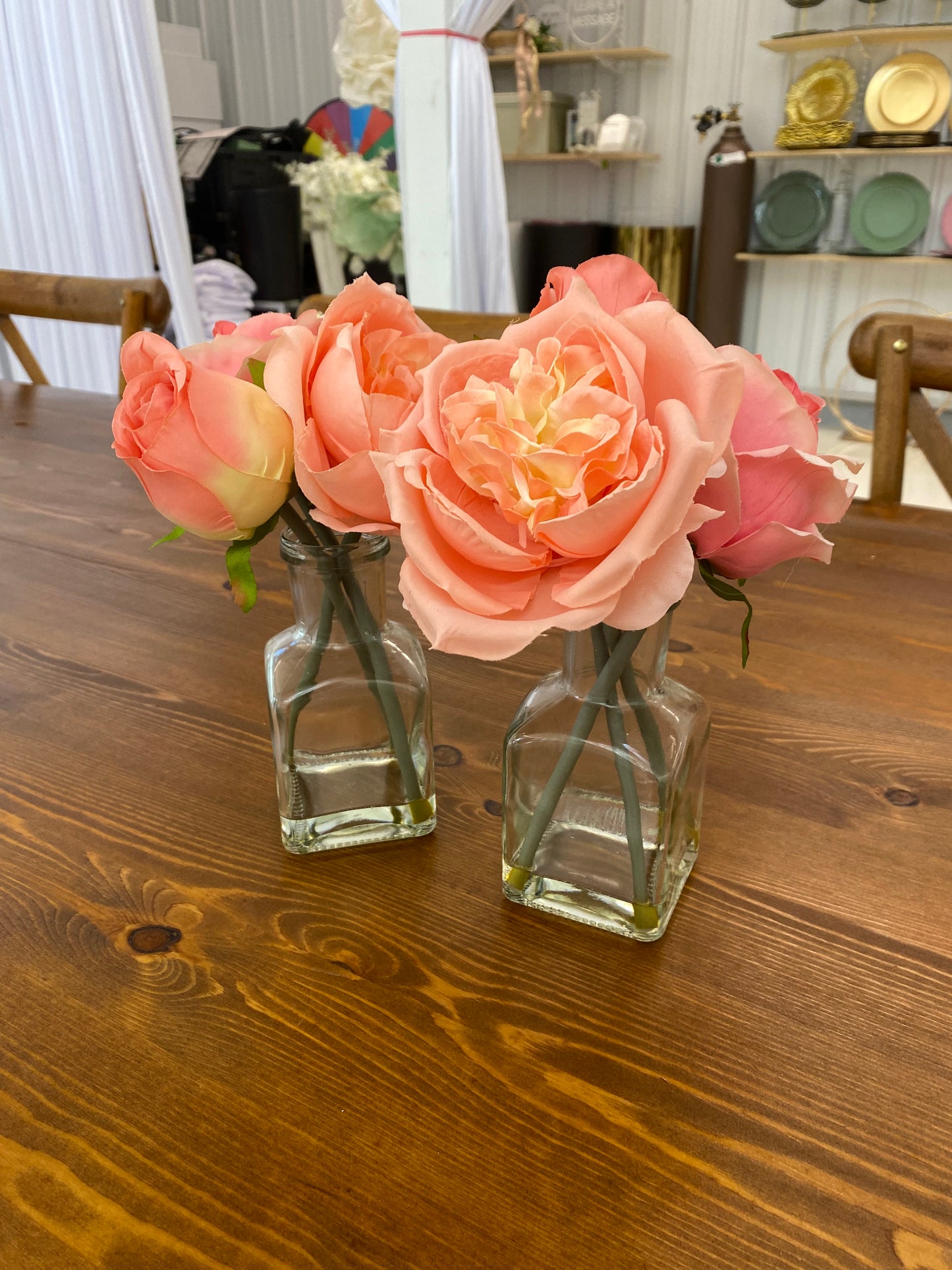 Peach Flowers in Vase
