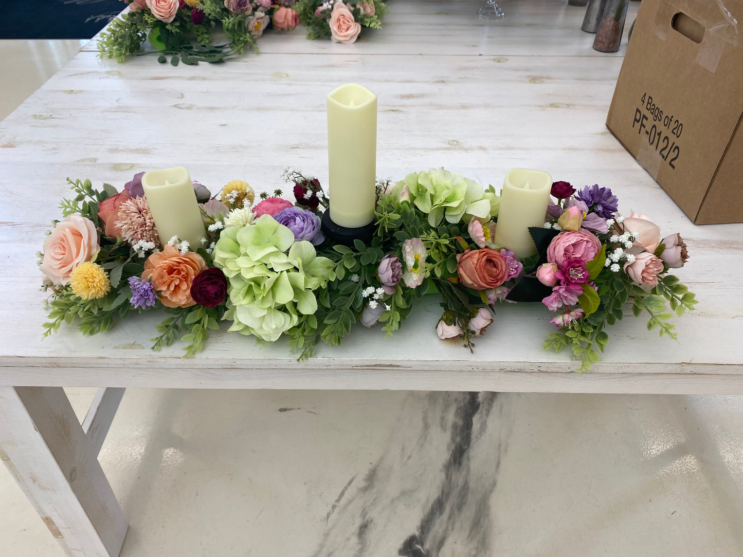 Floral Centerpiece with Candles
