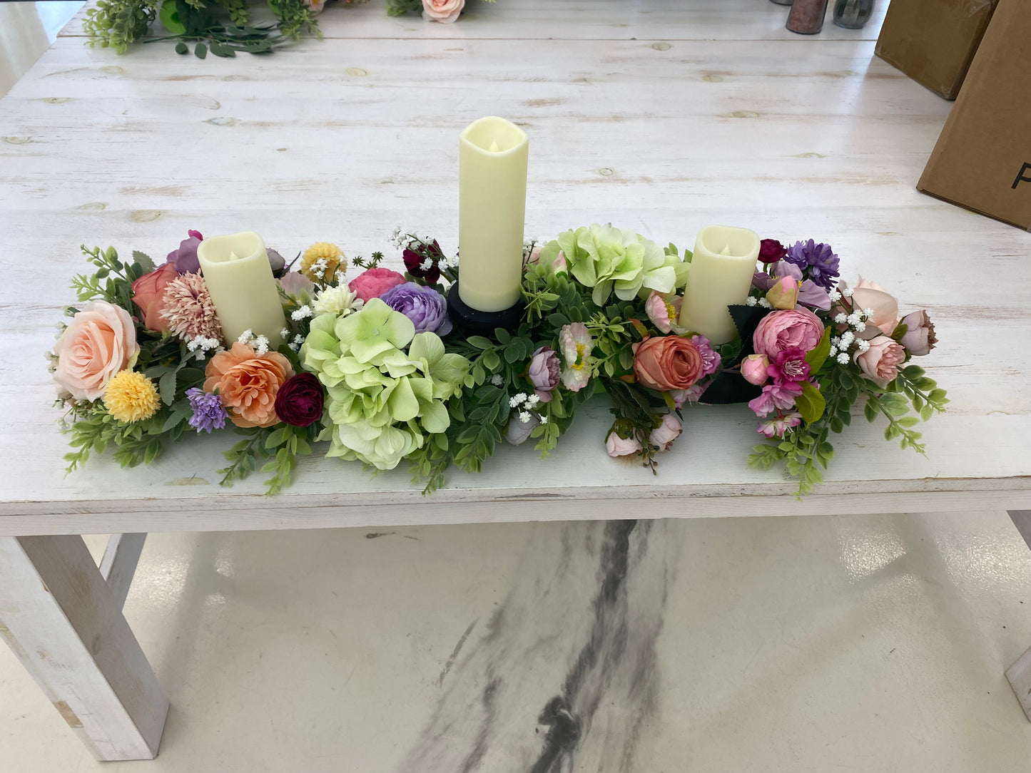 Floral Centerpiece with Candles