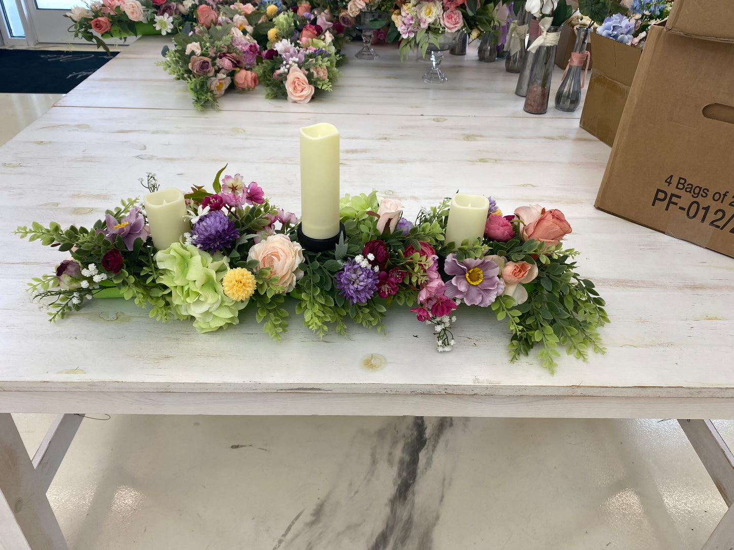 Floral Centerpiece with Candles