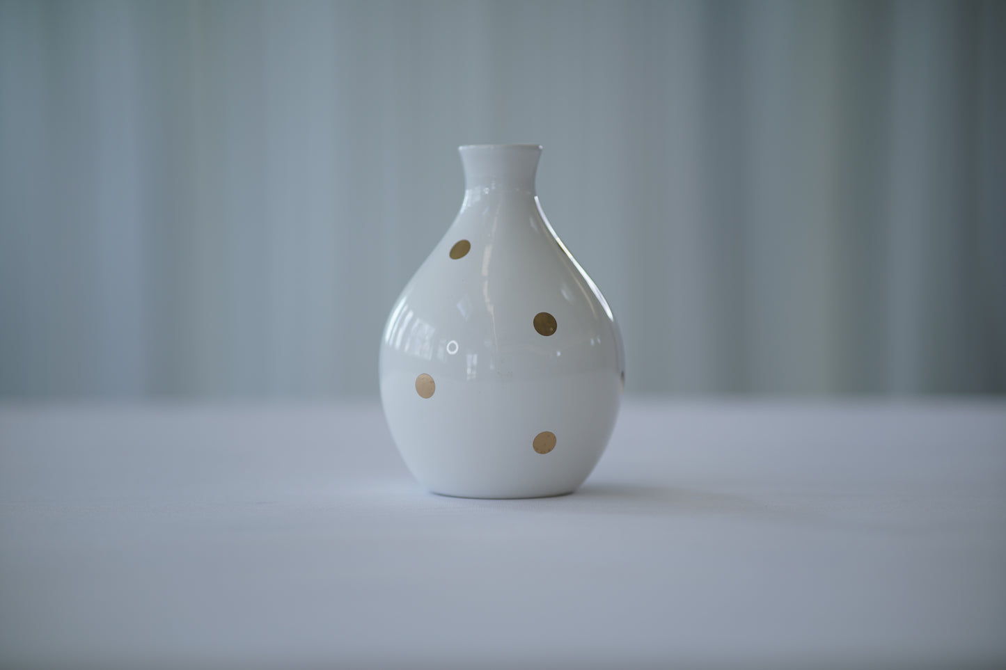 White Vase with Gold Dots