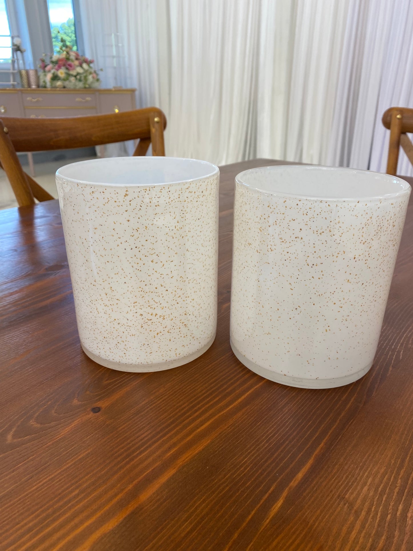 White Vase with Gold specks