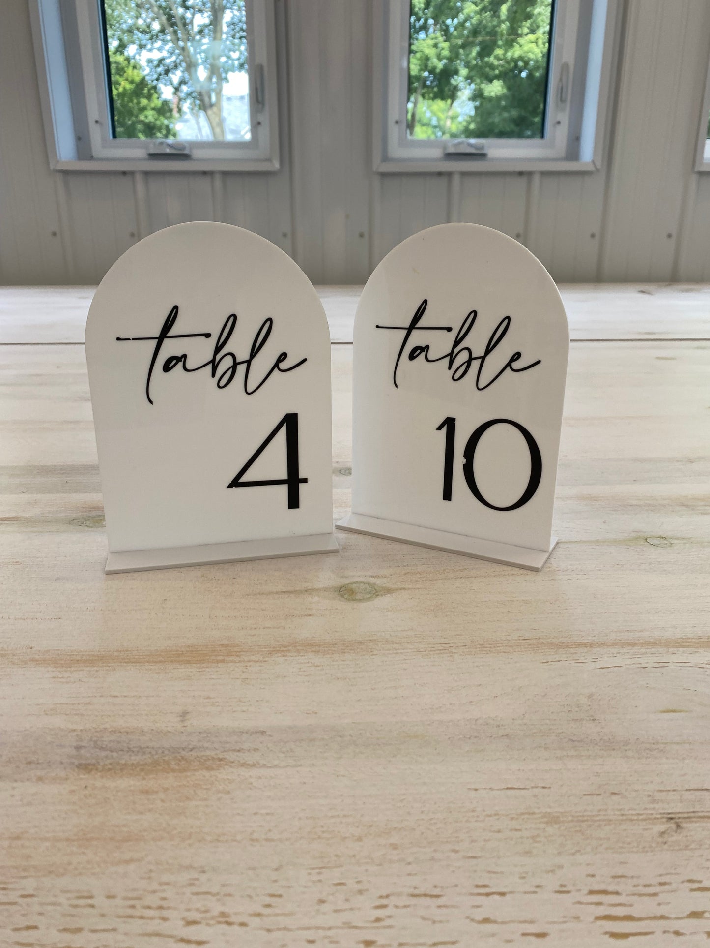 White Acrylic Table Numbers
