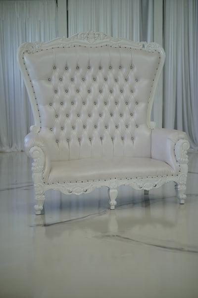 White Double Throne Chair