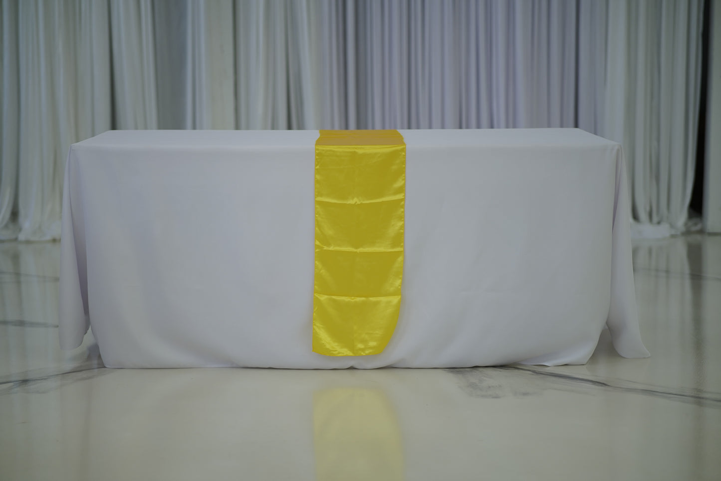 Yellow Satin Table Runner